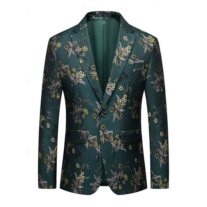 Men's Tailored Fit Single Breasted 2 Pieces Print Floral Blazer Wedding Suits