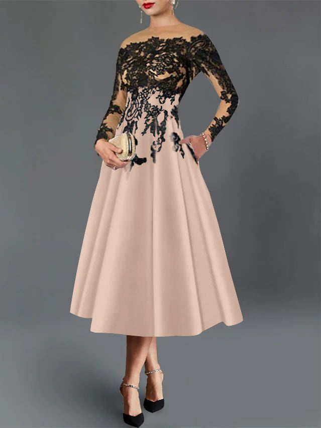 lace illusion cocktail dress La Femme 32617