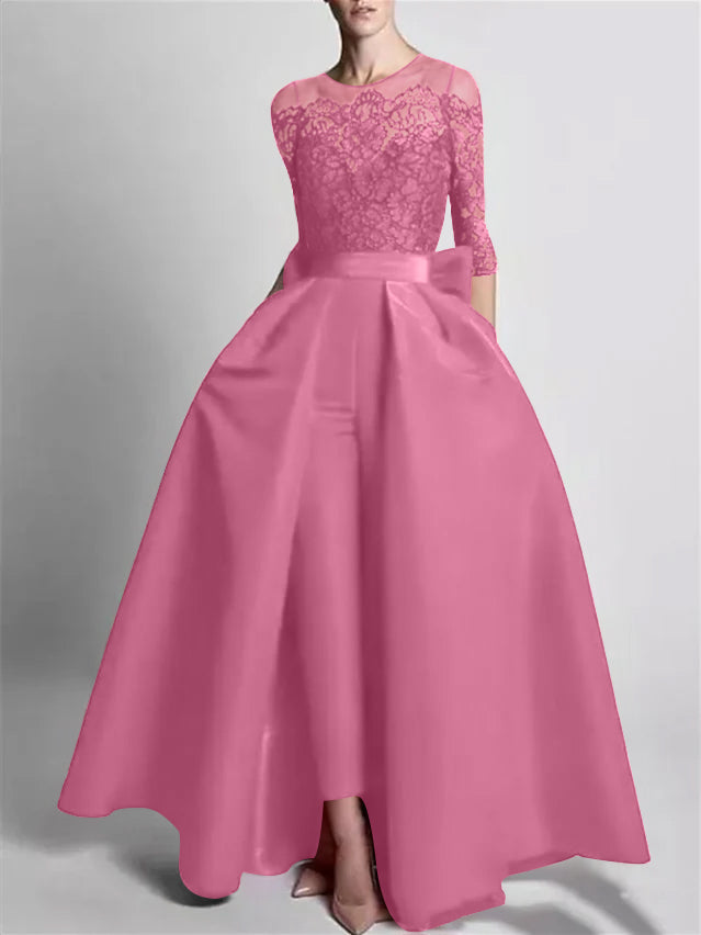 Jumpsuits Off-the-Shoulder 3/4 Length Sleeve Floor-Length Evening Dresses