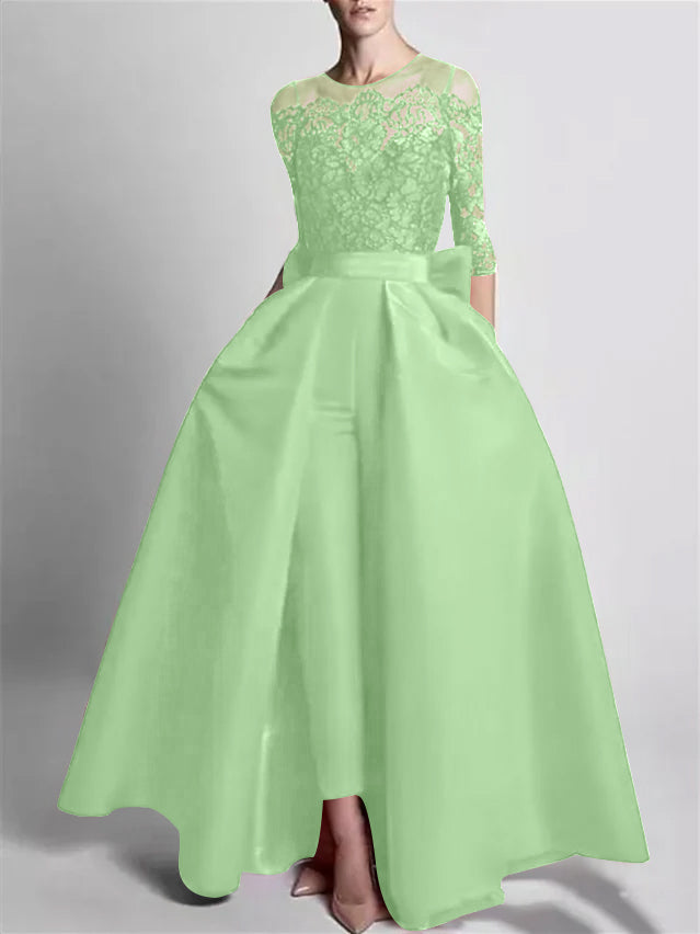 Jumpsuits Off-the-Shoulder 3/4 Length Sleeve Floor-Length Evening Dresses