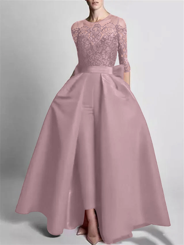 Jumpsuits Off-the-Shoulder 3/4 Length Sleeve Floor-Length Evening Dresses