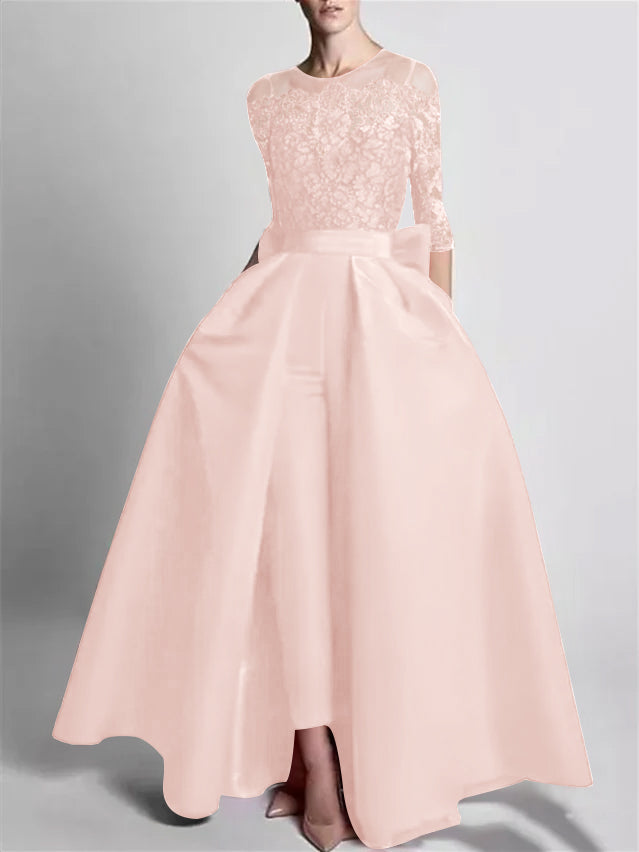 Jumpsuits Off-the-Shoulder 3/4 Length Sleeve Floor-Length Evening Dresses