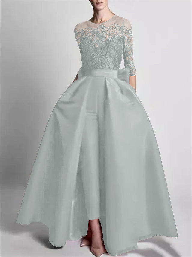 Jumpsuits Off-the-Shoulder 3/4 Length Sleeve Floor-Length Evening Dresses