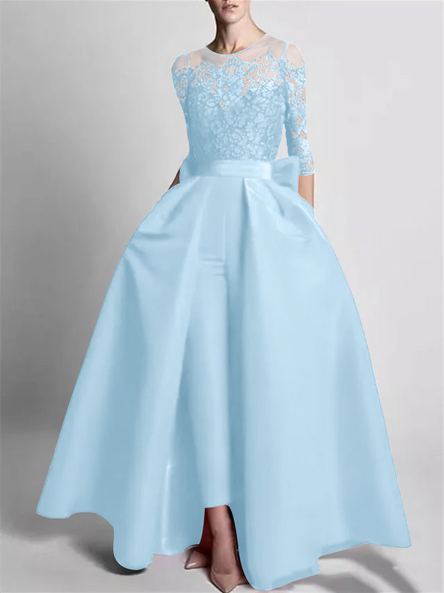 Jumpsuits Off-the-Shoulder 3/4 Length Sleeve Floor-Length Evening Dresses