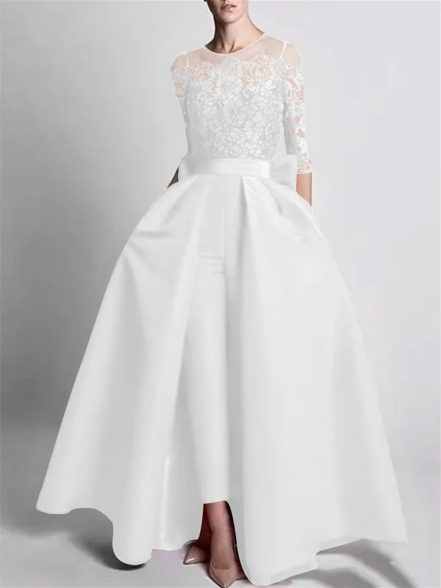 Jumpsuits Off-the-Shoulder 3/4 Length Sleeve Floor-Length Evening Dresses