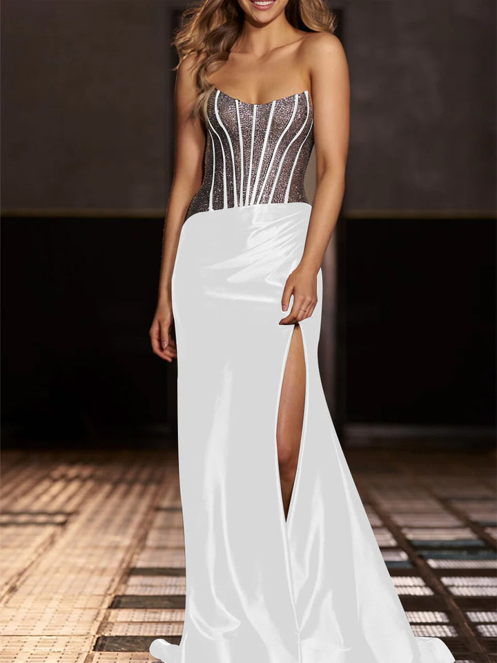 Mermaid/Trumpet Strapless Floor-Length Evening Dresses with Sequin