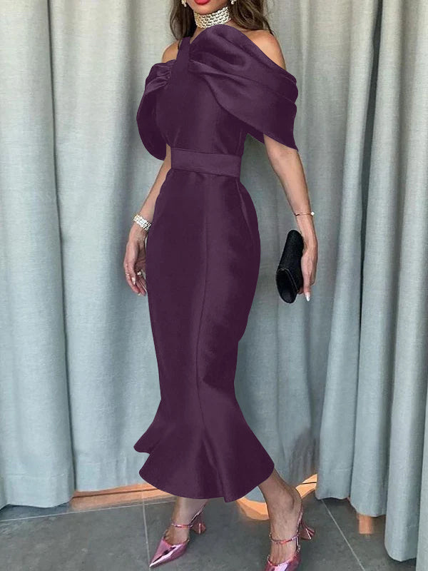 Black Prom Dresses 2026 Mermaid/Trumpet Off-the-Shoulder Ankle-Length Evening Dresses, Black