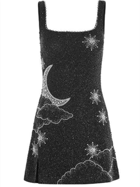 A Line/Princess Square Neck Sleeveless Short/Mini Midnight Homecoming Dress, S / Black A Line/Princess Square Neck Sleeveless Short/Mini Midnight Homecoming Dress, S / Black