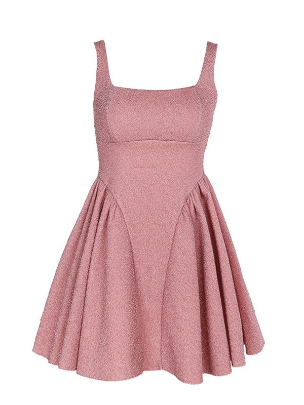 A Line/Princess Square Neck Sleeveless Short/Mini Party Dance Cocktail Homecoming Dress with Bowknot