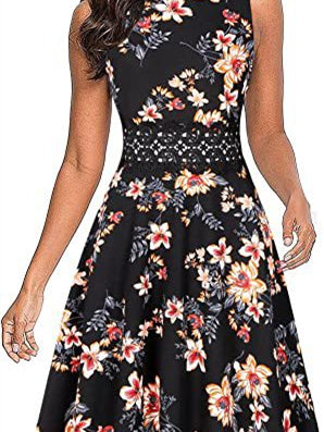 Short/Mini Polyester Scoop Neck Sleeveless Printing Women's Vintage Dresses