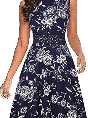 Short/Mini Polyester Scoop Neck Sleeveless Printing Women's Vintage Dresses