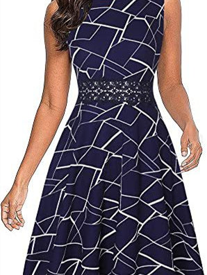 Short/Mini Polyester Scoop Neck Sleeveless Printing Women's Vintage Dresses