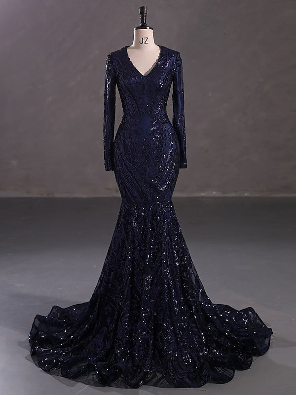 Trumpet/Mermaid Off-the-Shoulder Floor-Length Elegant Evening Dresses with Ruffles