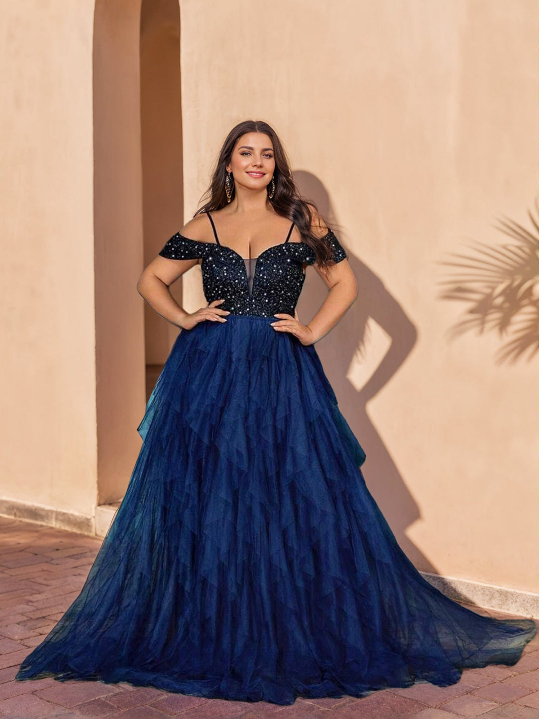 Navy Plus Prom Dresses 2026 Women's A-Line/Princess Off-the-Shoulder Floor-length Tulle Formal Guest Evening Ball Gowns Navy Blue, As Pic Navy Plus Prom Dresses 2026 Women's A-Line/Princess Off-the-Shoulder Floor-length Tulle Formal Guest Evening Ball Gowns Navy Blue, As Pic