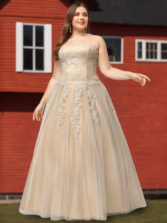 Trumpet/Mermaid Halter Sweetheart Neckline Sleeveless Floor-Length Plus Size Prom Dresses With Split Side and Ruffles main image 1
