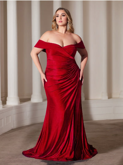 Plus Size Red Rose Princess Prom Dress Gowns