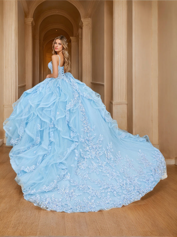Ball Gown Strapless Sleeveless Floor-length Long Prom Dresses with Lace Appliques