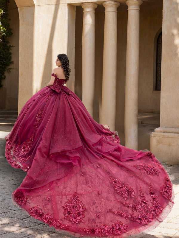 Ball Gown Off-the-Shoulder Sleeveless Floor-length Long Prom Dresses with Lace Appliques