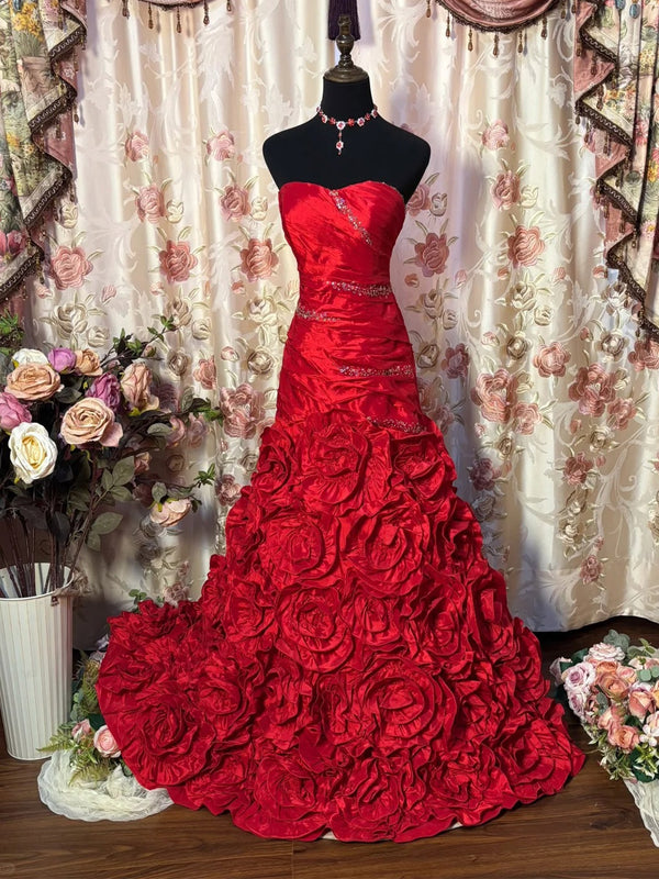 A-Line/Princess Sweetheart Sleeveless Floor-Length Taffeta Prom Dresses with Ruffles & Sequins