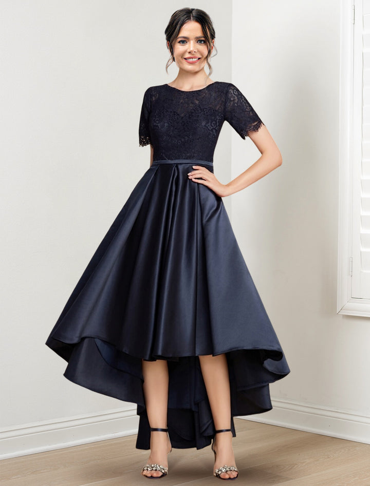 A-Line/Princess Jewel Neck Asymmetrical Mother of the Bride Dresses