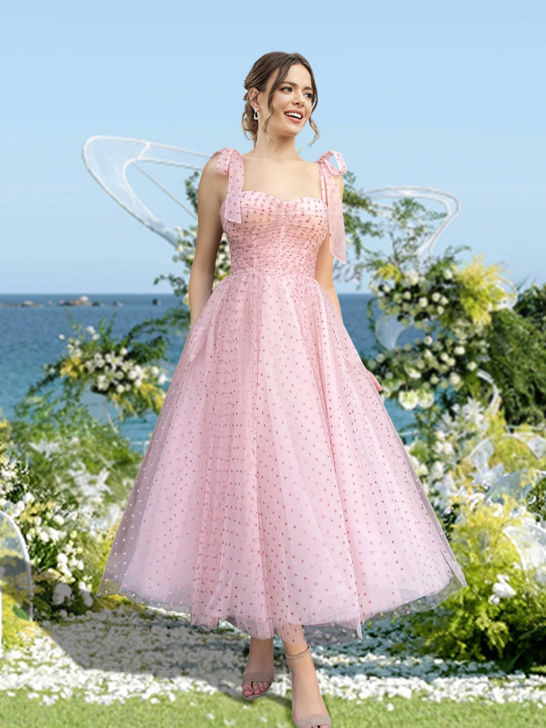 A-Line/Princess Straps Sleeveless Long Formal Prom Dresses