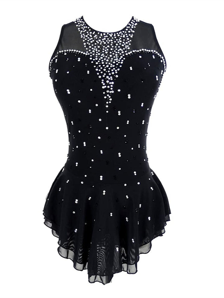 Figure Skating Dress Women's Girls' Ice Dancewear Crystal/Rhinestone Sleeveless Ice Skating Dress