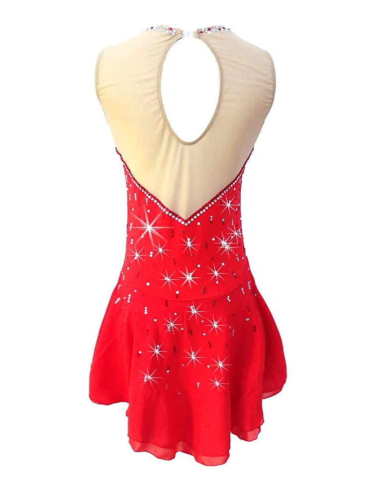 Figure Skating Dress Women's Girls' Ice Dancewear Crystal/Rhinestone Sleeveless Ice Skating Dress