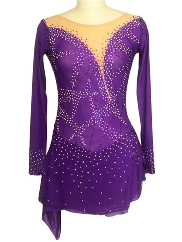 Figure Skating Dress Women's Girls' Ice Dancewear Spandex Crystal/Rhinestone Skating Dress