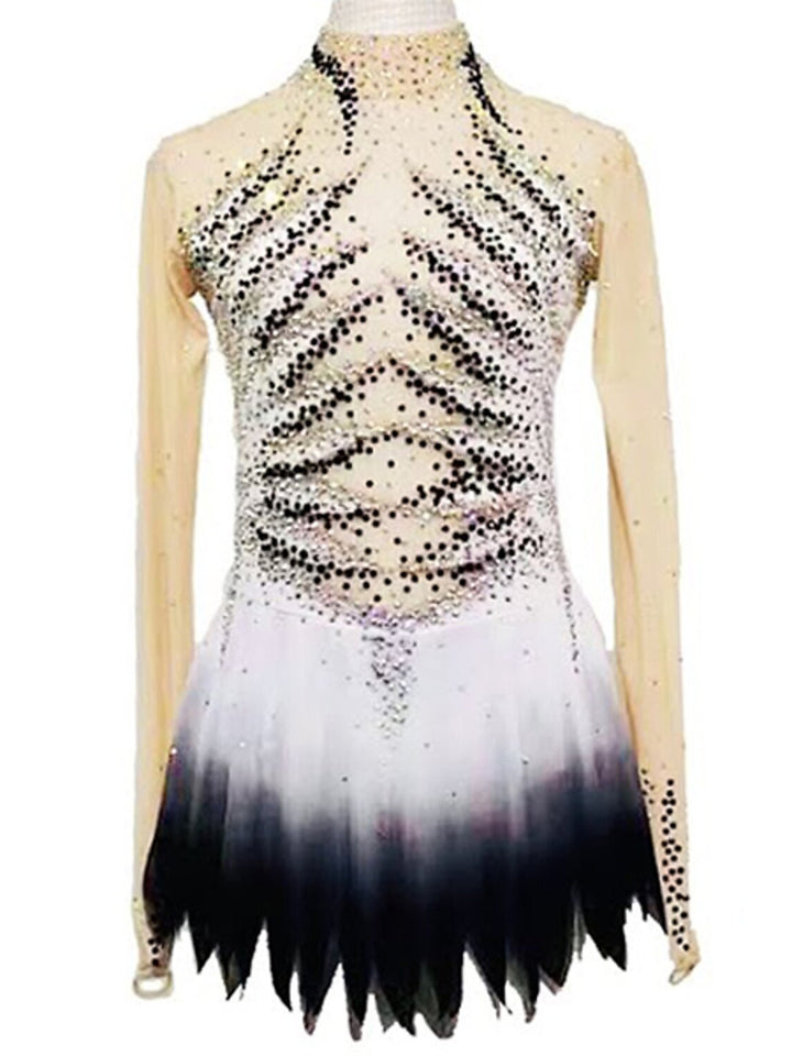 Figure Skating Dress Women's Girls' Ice Mesh Spandex High Elasticity Crystal/Rhinestone Ice Skating Dress