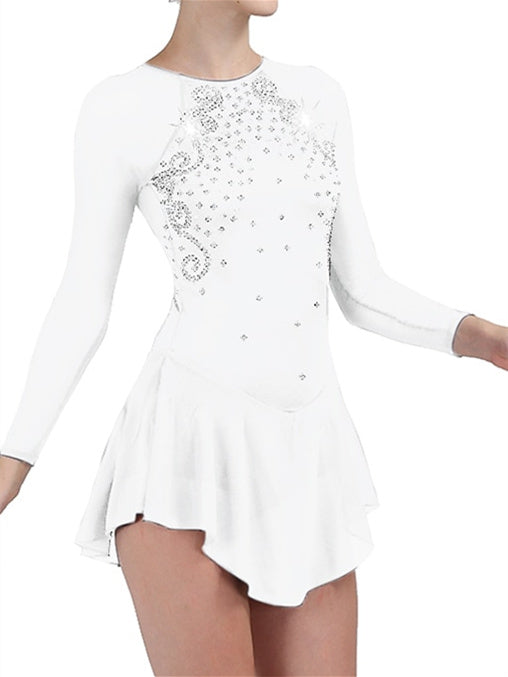 Figure Skating Dress Women's Girls' Dancewear Chinlon Mesh Spandex Classic Crystal Skating Dress