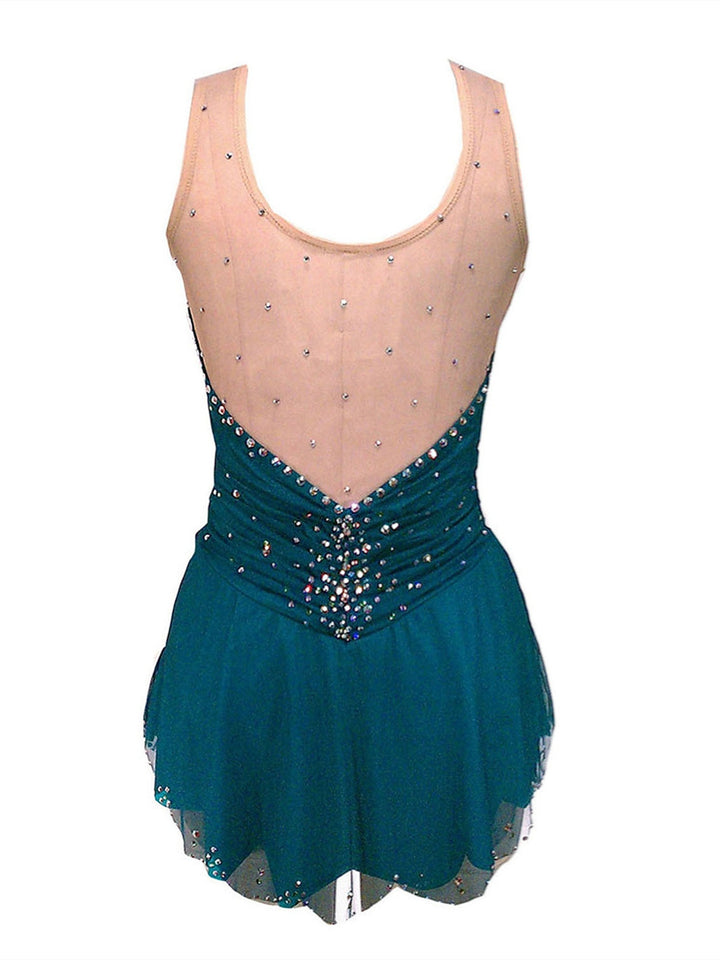 Figure Skating Dress Women's Girls' Dancewear Spandex High Elasticity Crystal/Rhinestone Sleeveless Ice Skating Dress