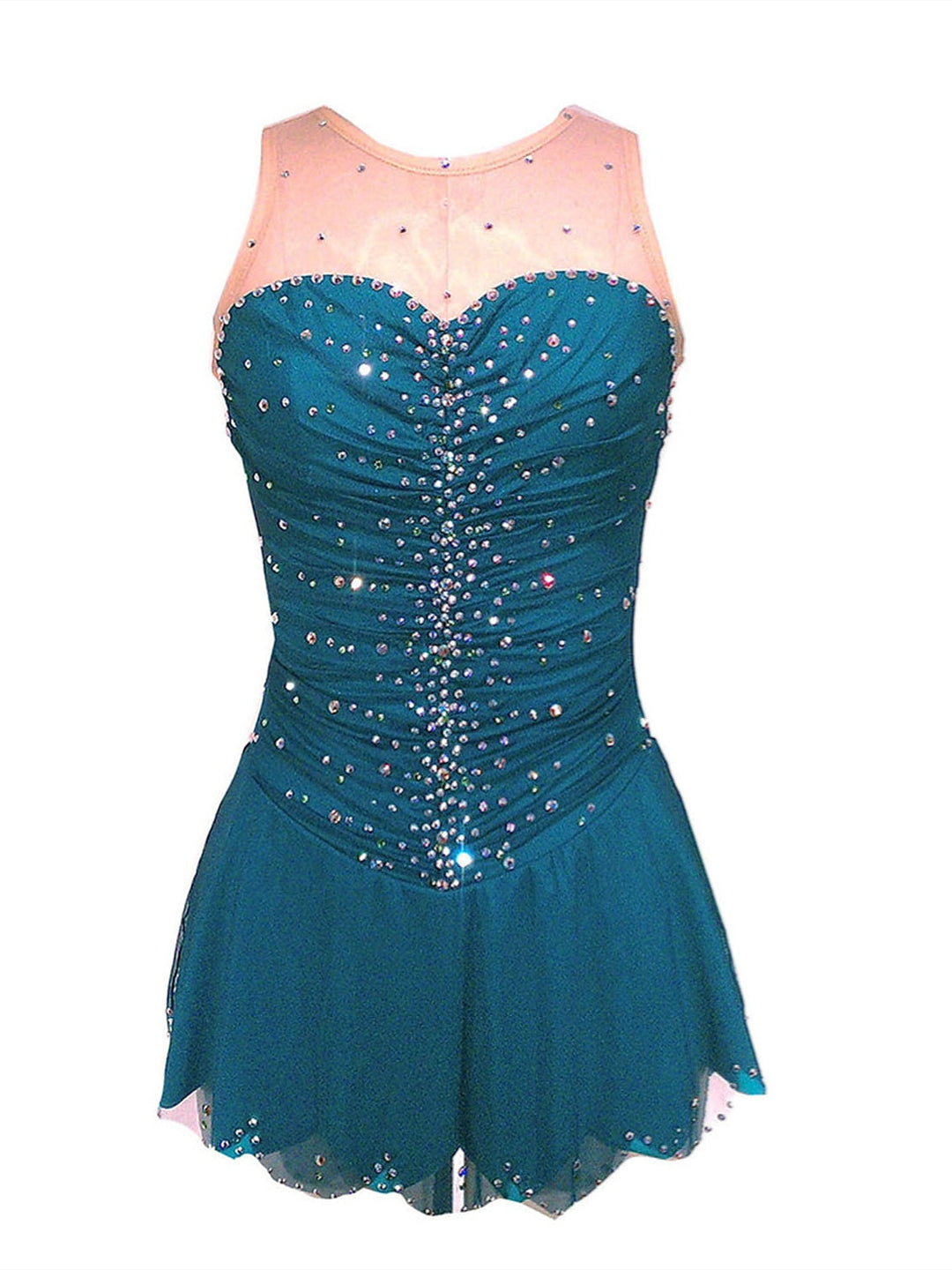 Figure Skating Dress Women's Girls' Dancewear Spandex High Elasticity Crystal/Rhinestone Sleeveless Ice Skating Dress