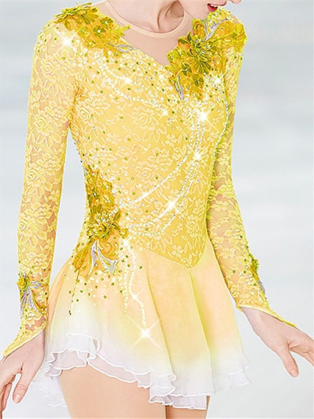 long sleeve figure skating dresses Highneck Skate Dress - JRF22009-HG
