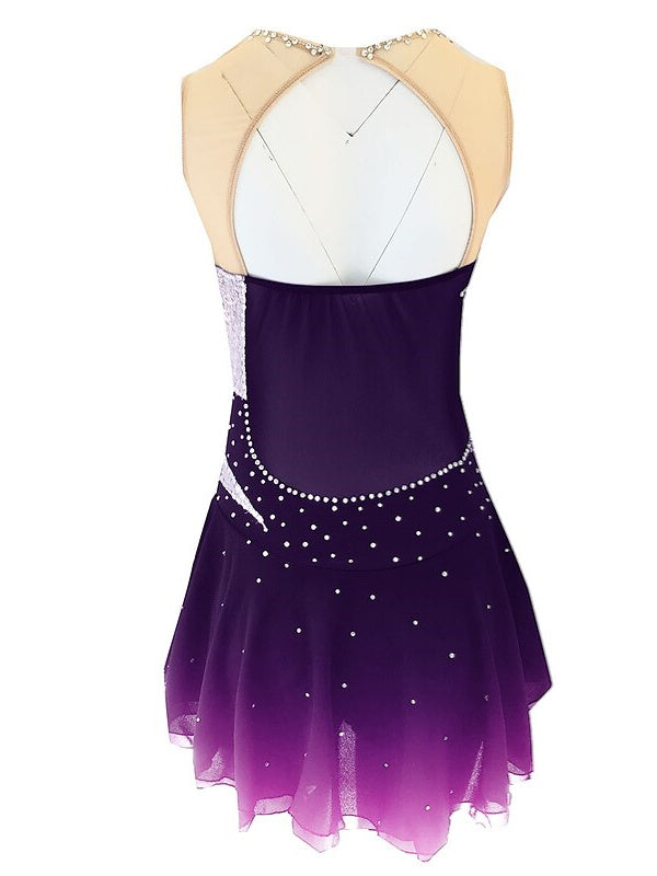 Figure Skating Dress Women's Girls' Dancewear Spandex Micro-elastic Classic Crystal/Rhinestone Sleeveless Ice Skating Dress