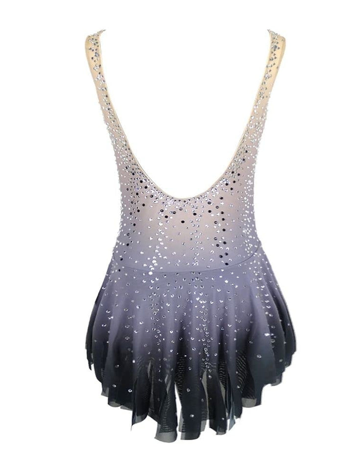 Figure Skating Dress Women's Girls' Ice Dancewear Stretchy Crystal/Rhinestone Sleeveless Ice Skating Dress