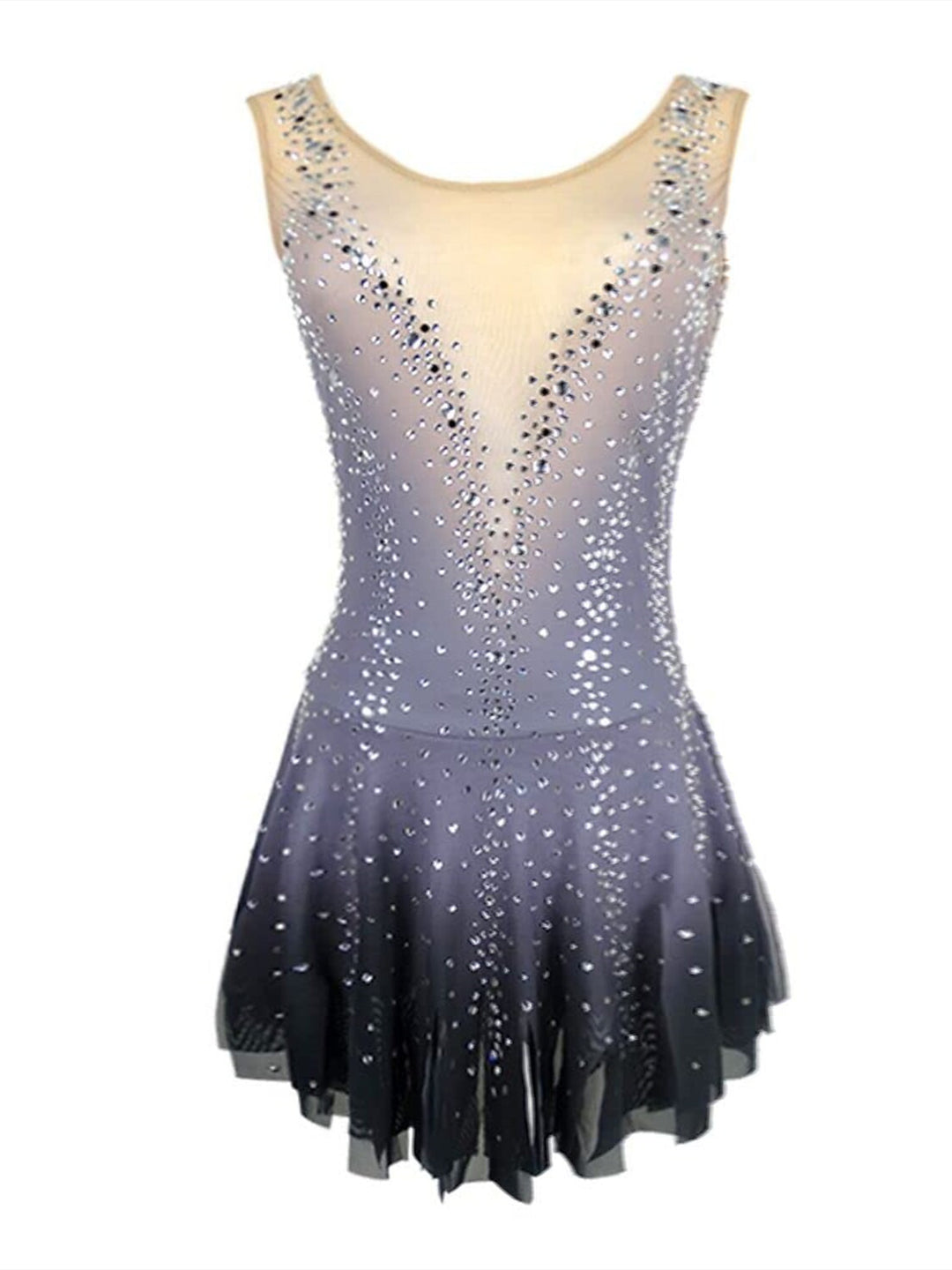 Figure Skating Dress Women's Girls' Ice Dancewear Stretchy Crystal/Rhinestone Sleeveless Ice Skating Dress