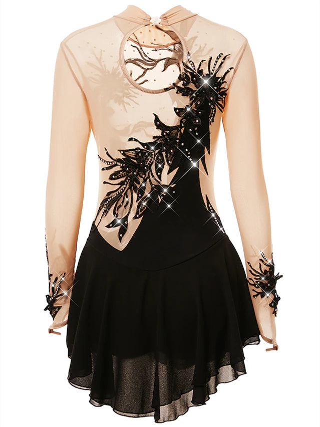 black long sleeve figure skating dress Sagester Figure Skating Dress Style: 192, Black