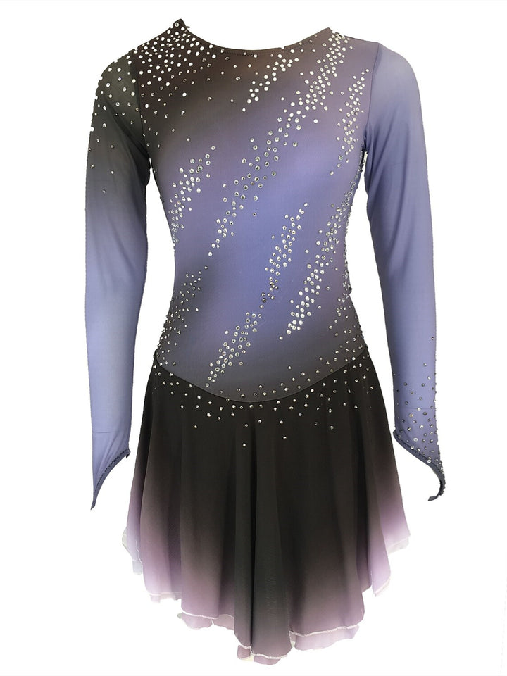 Figure Skating Dress Women's Girls' Dancewear Open Back Spandex High Elasticity Crystal/Rhinestone Long Sleeve Ice Skating Dress