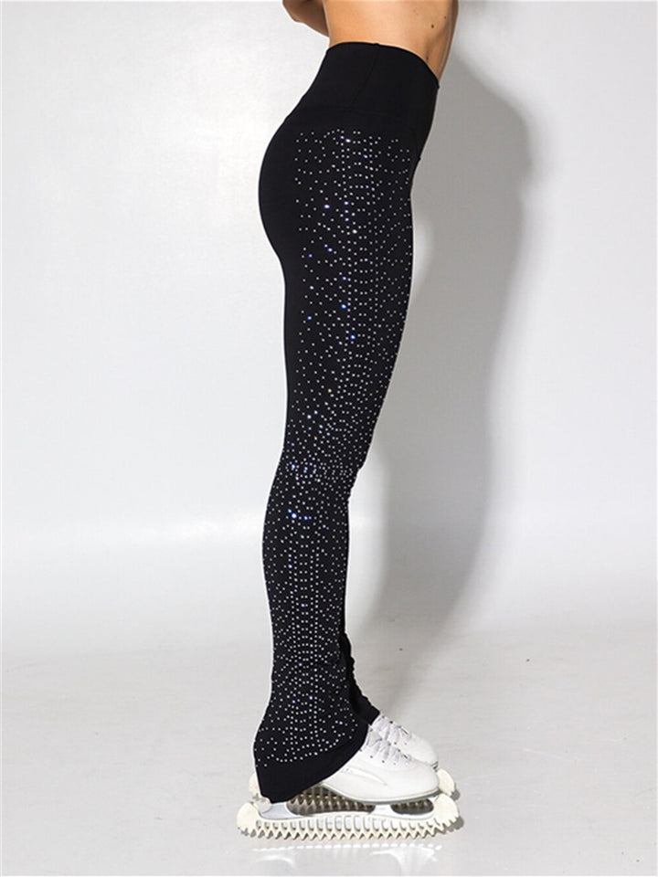 Figure Skating Pants Women's Girls' Ice Dancewear Stretchy Crystal/Rhinestone Ice Skating Bottoms