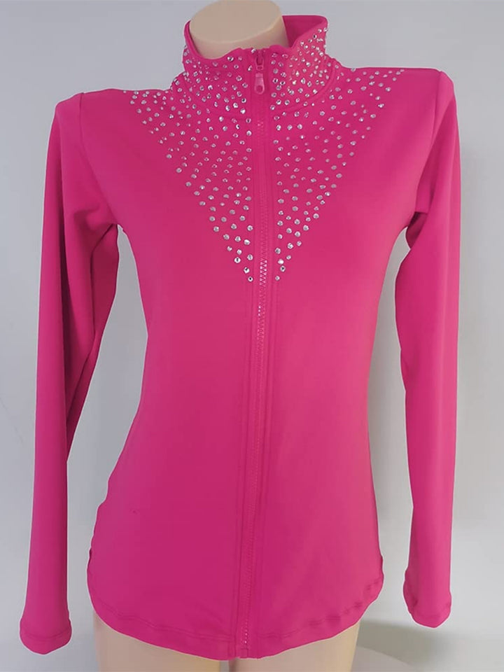 Figure Skating Dress  Women's Girls' Jacket Crystal/Rhinestone Long Sleeve Dancewear  Ice Skating