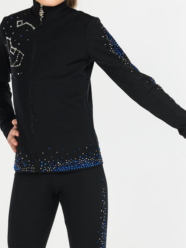 Figure Skating Dress Women's Girls'  Crystal / Rhinestone Long Sleeve Dancewear Ice Skating Dress