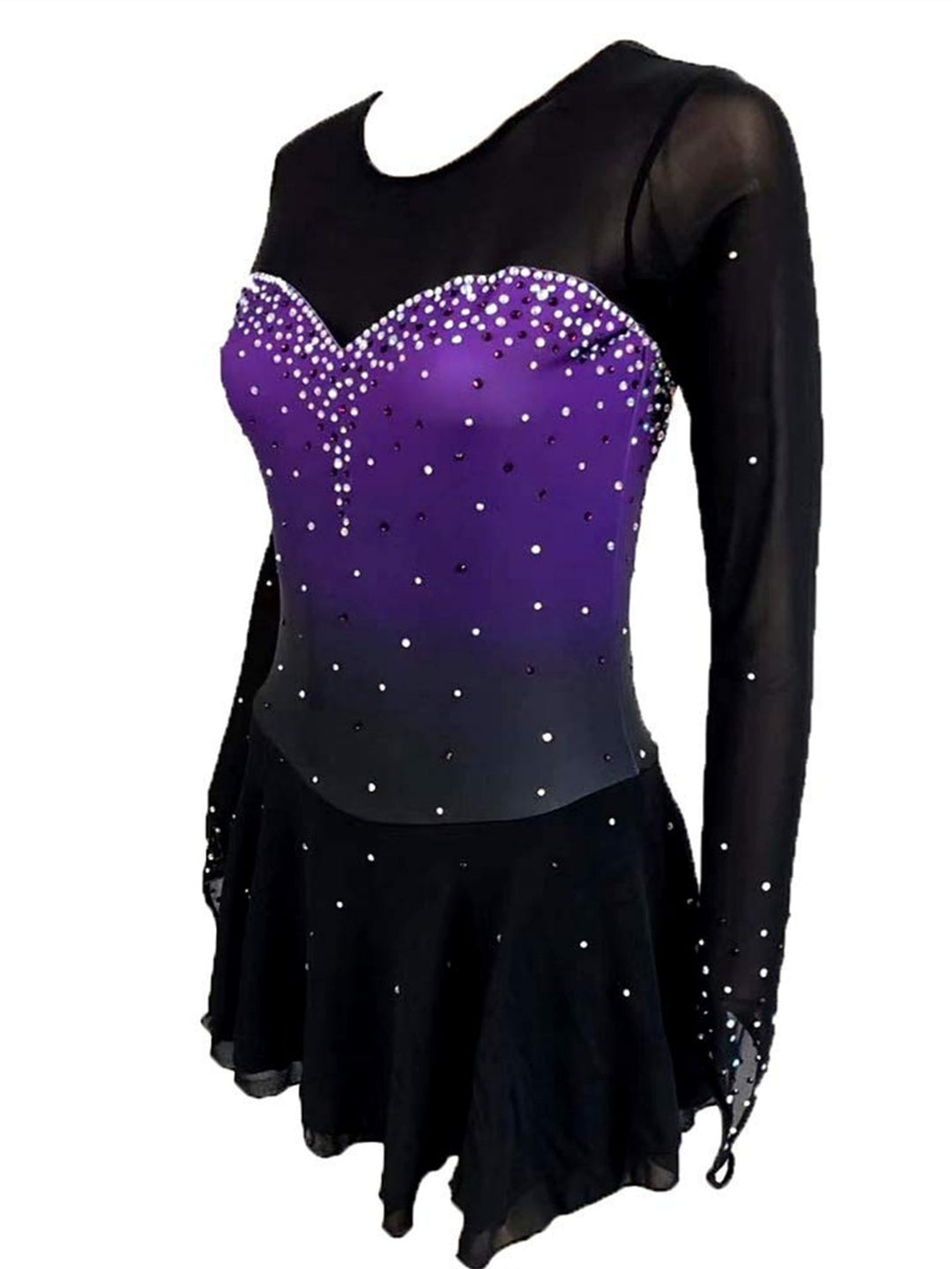 Figure Skating Dress Long Sleeve Women's Girls' Crystal/Rhinestone   Ice Skating Dress