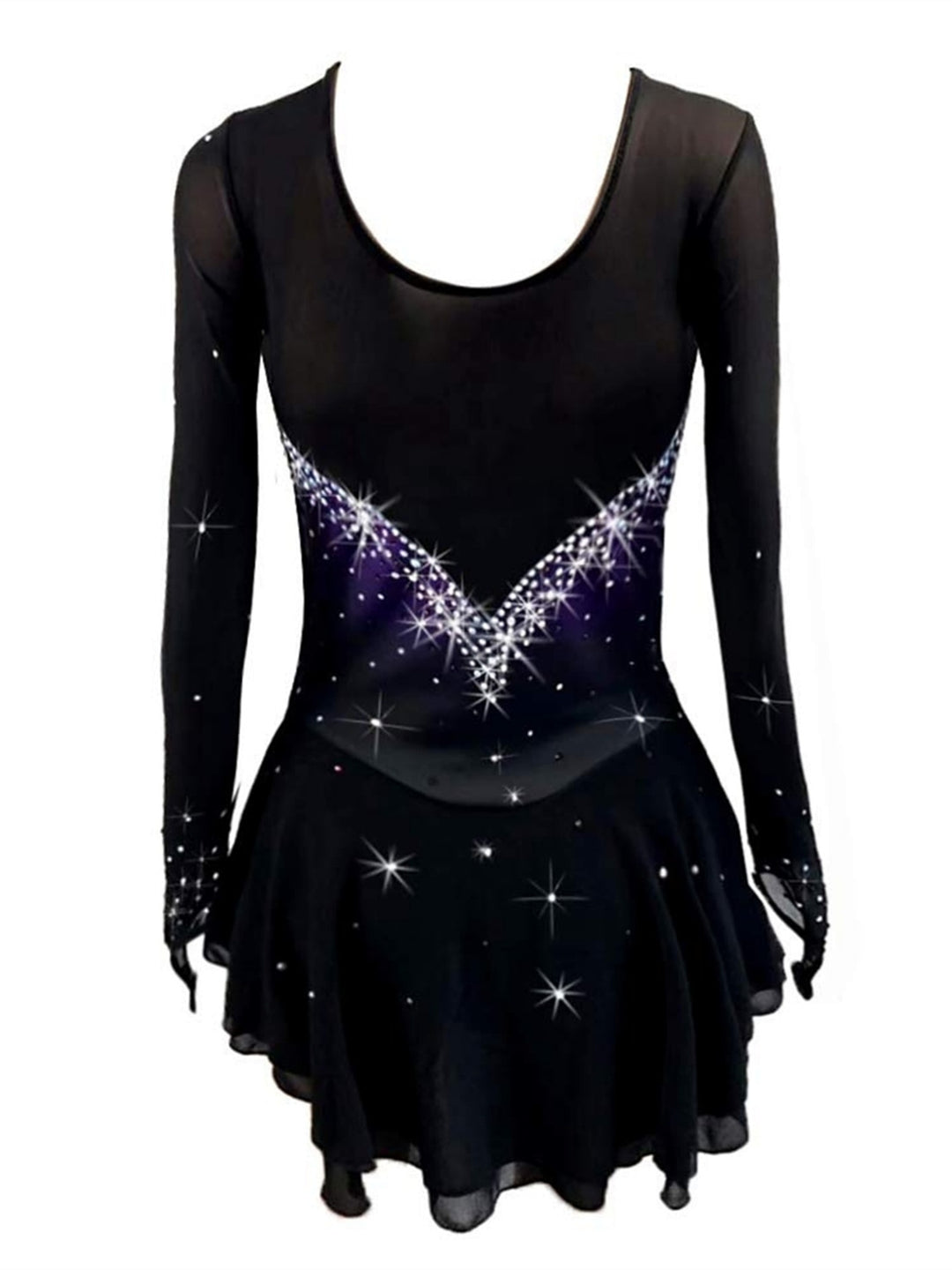 Figure Skating Dress Long Sleeve Women's Girls' Crystal/Rhinestone   Ice Skating Dress