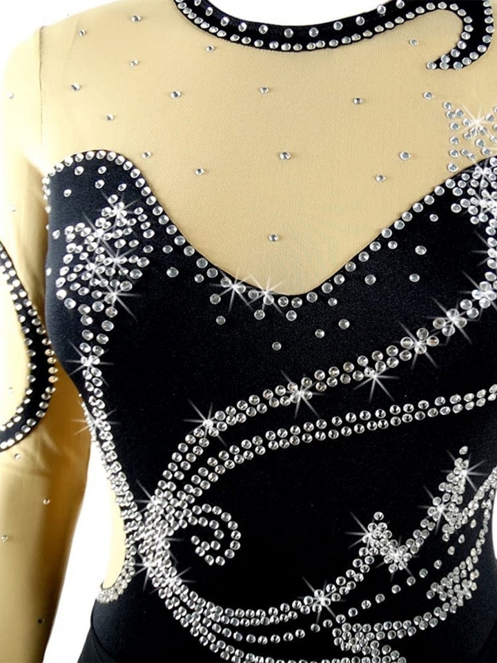 Figure Skating Dress Long Sleeve Women's Girls' Crystal/Rhinestone Ice Skating Dress