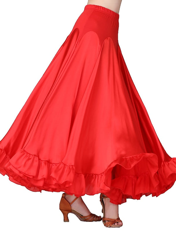 Ballroom Dance Skirts Ruffles Women's Performance High Polyester