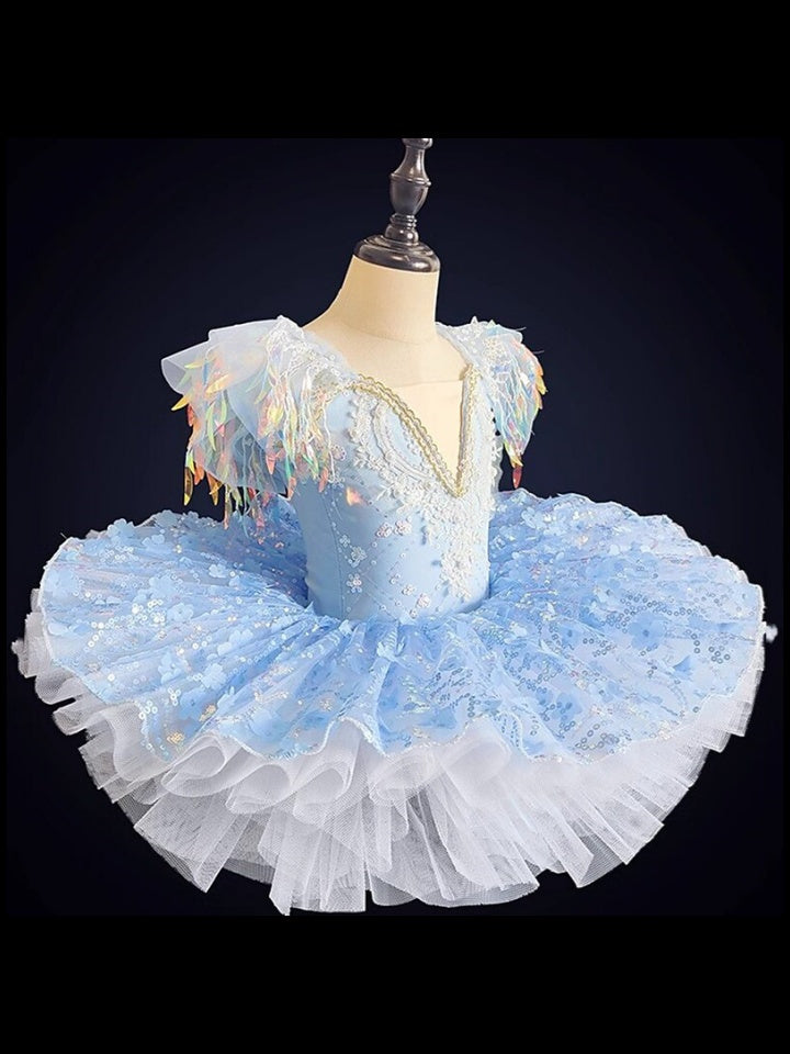 Kids' Dancewear Ballet Dancewear Pearls Splicing Paillette Girls' Performance Dress