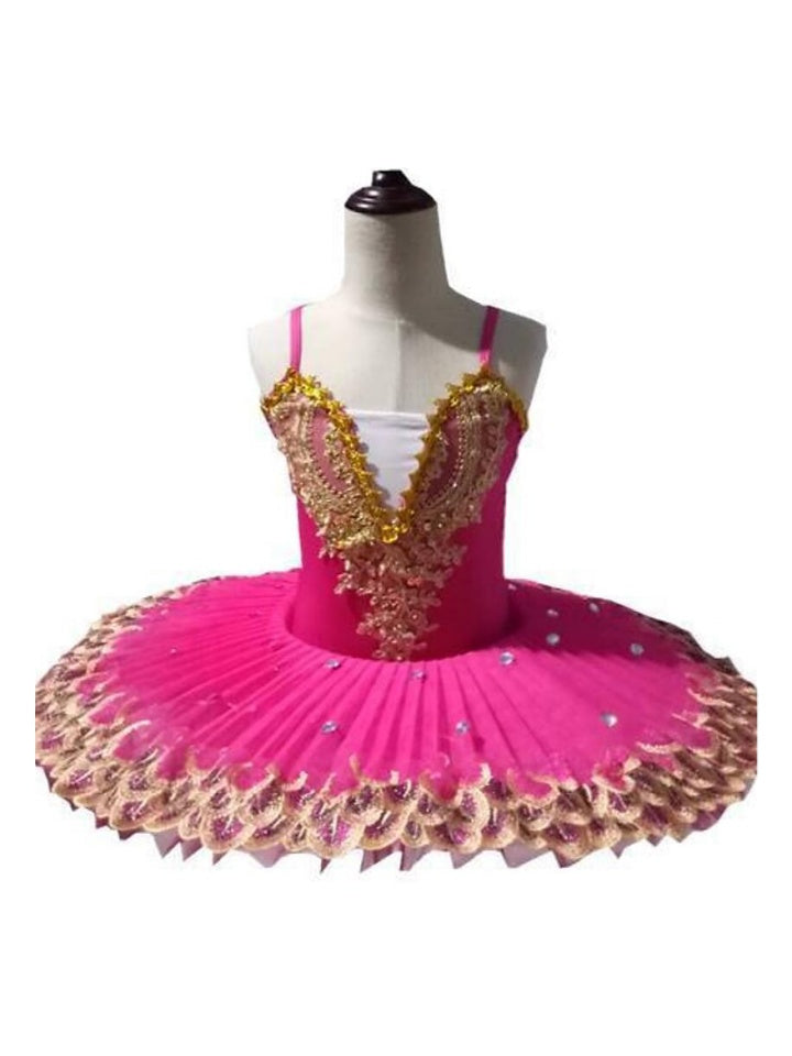 Ballet Kids' Dancewear Printing Embroidery High Girls'  Performance Sleeveless Elastane Lace Tulle