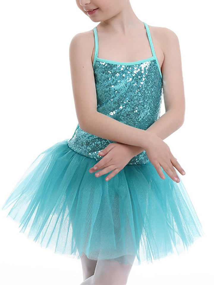 Kids' Dancewear Ballet Dress Tulle Sequined Polyester Girls' Training Performance Sleeveless