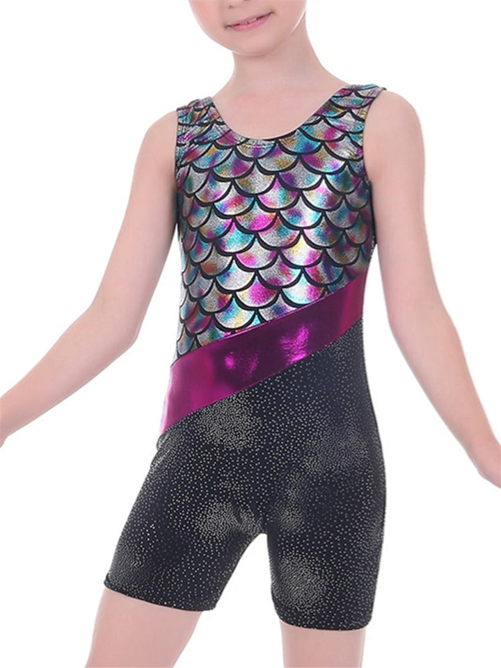 Kids' Dancewear Ballet Sleeveless Printing Splicing Girls' Performance Polyester