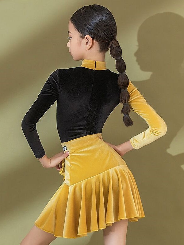 Kids' Dancewear Skirts Pattern/Print Long Sleeve Girls' Performance Polyester Velvet